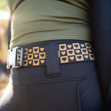 Load image into Gallery viewer, Lynt Stretch Belt in Tan/Black Hearts
