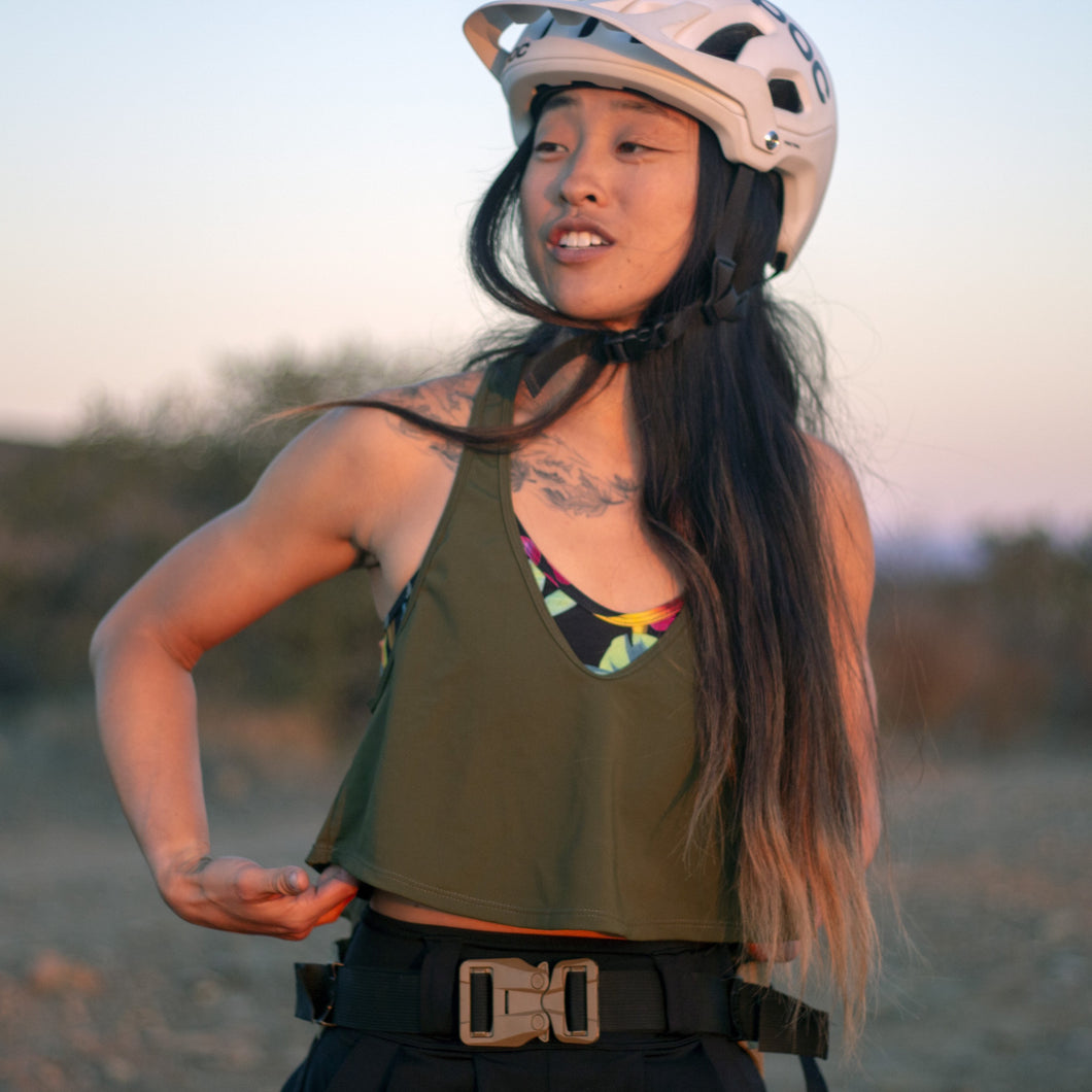 Lynt Tiny Racer Top in Green Olive